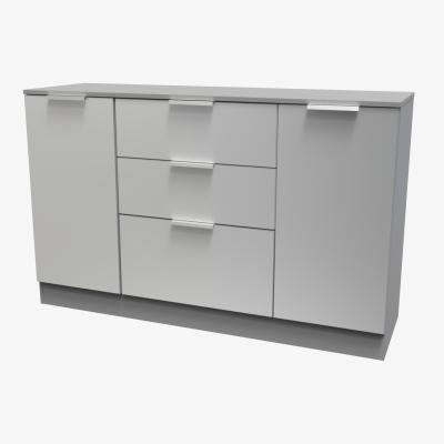 The Range Plymouth Ready Assembled 2 Door 3 Drawer Sideboard - Uniform Grey & Dusk Grey