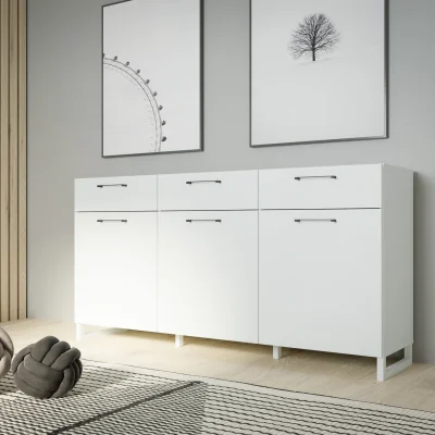 The Range Sali 3 Door 3 Drawer Chest in Light Grey - Light Grey