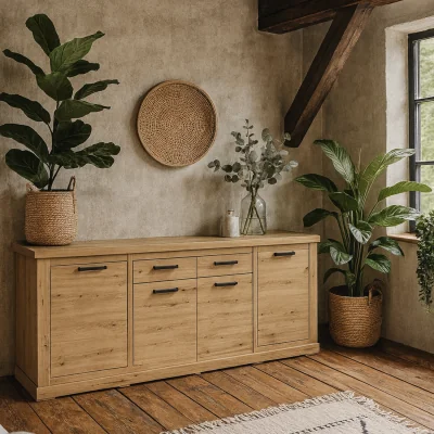 The Range Wyld Haus Seoul Artisan Oak 4-Door 2-Drawer Sideboard Matt 2130mm - Natural