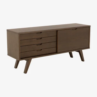 The Range A-Line Sideboard with 4 Drawers and Sliding Door - Smoked Oak