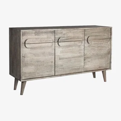 The Range Modern Handmade Wooden Large Sideboard with 3 Drawers and 3 Doors - Grey