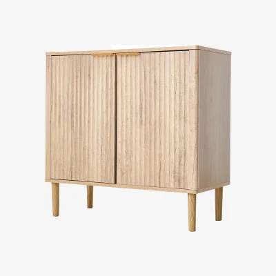 The Range Modern Sideboard with Double Doors and Adjustable Interior - Natural Wood