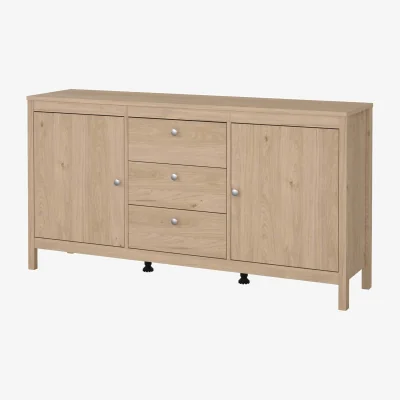 The Range Wyld Haus Gossmere Hickory Oak Effect Sideboard, 2 Doors 3 Drawers - Natural