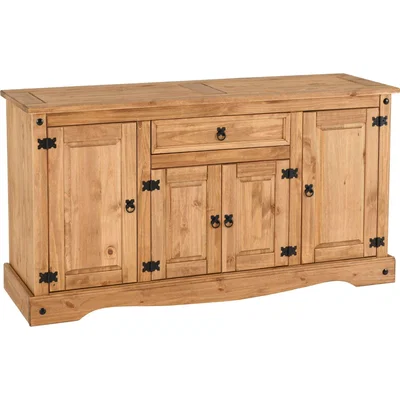 The Range Corona 4 Door 1 Drawer Sideboard - Distressed Waxed Pine