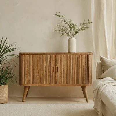 The Range Anthropology Mango Wood Sideboard 2 Doors 3 Drawers Matt - Brown
