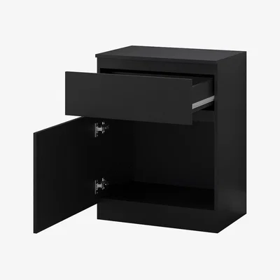 The Range Modern No Handle Style Compact Sideboard - Black