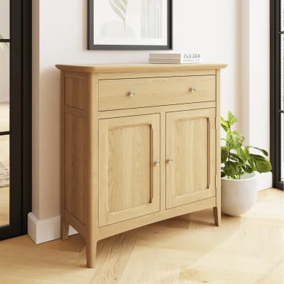 The Range Ash 2 Door 1 Drawer Sideboard Ready Assembled Brushed Handles - Ash