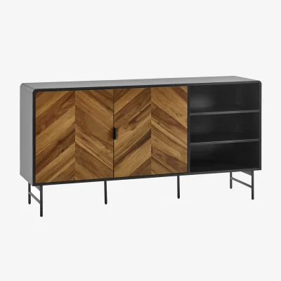 The Range Alvin Sideboard - Black and Natural Brown Wood