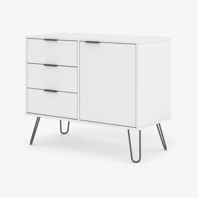 The Range Augusta White Small Sideboard with 1 Door, 3 Drawers    - White