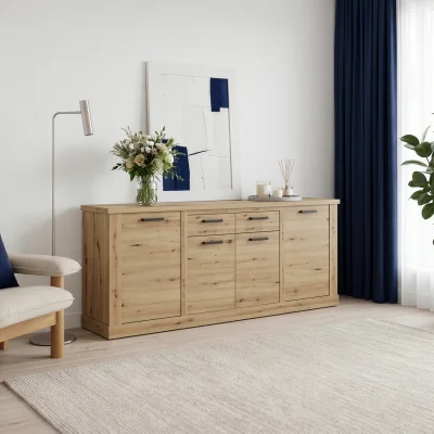 The Range Corona 4 Door 2 Drawer Sideboard in Artisan Oak - Artisan Oak