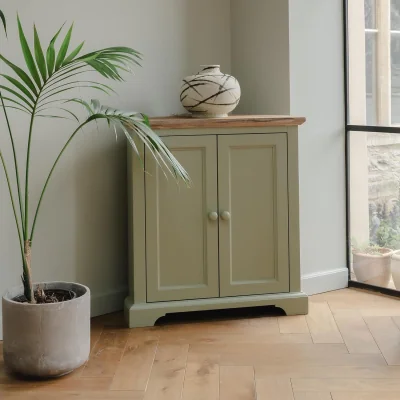 The Range Florence Wooden Corner Sideboard - Sage Green