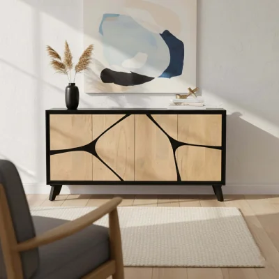 The Range Dusk Mango Wood Wide Sideboard - Tan