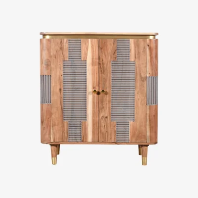 The Range Otto Solid Acacia Wooden Sideboard - Natural & Grey