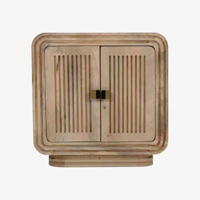 The Range Rocco Carved Solid Mango Wooden Mini Sideboard - Natural Oak