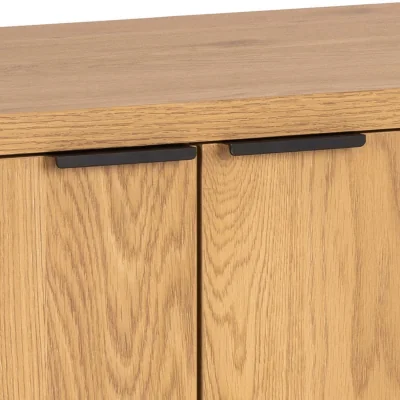 The Range Wyld Haus Bramblewig 2-Door Medium Oak-Look Sideboard with Slatted Front - Natural