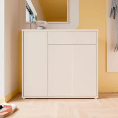 The Range Alice Springs Sideboard with 3 Doors Push-Open & 1 Drawer Push-Open in Sand - Sand