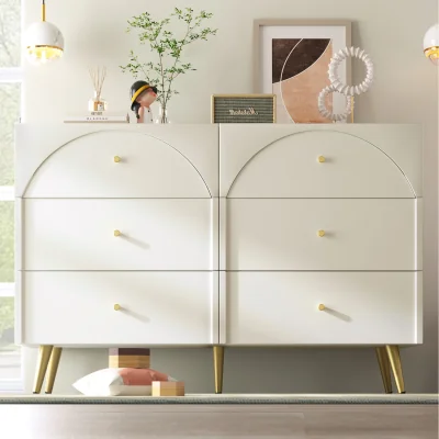 The Range Sideboard Cabinet for Living Room, Chest of Drawers with 6 drawers - White