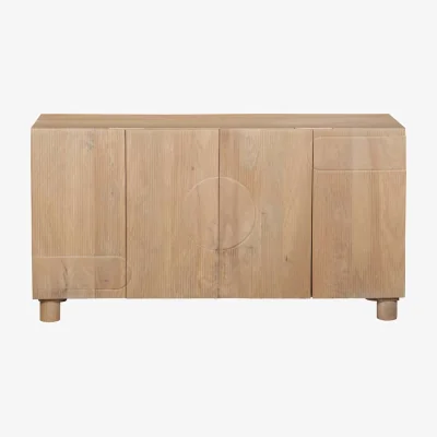 The Range Buffalo Large Natural Mango Wood 4 Door Sideboard - Brown