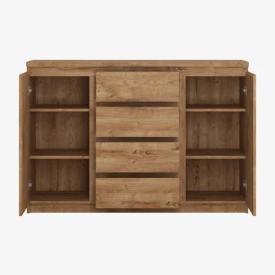 The Range Wyld Haus Hemingway Natural Oak-Effect 2-Door 4-Drawer Sideboard - Natural