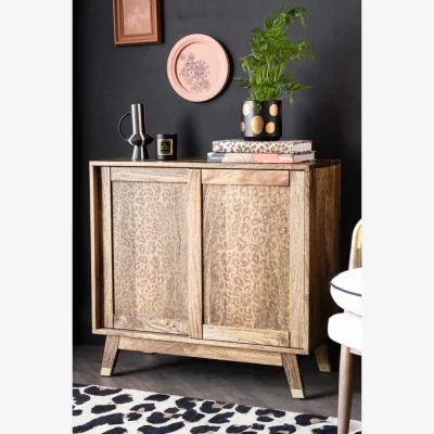 Rockett St George Natural Leopard Print Small Sideboard