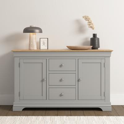 The Range Bordeaux 2 Door 3 Drawer Sideboard (Fully Assembled) - Pebble Grey