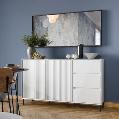 The Range Avenale Sideboard 2 Door 3 Drawer in Alpine White High Gloss - White