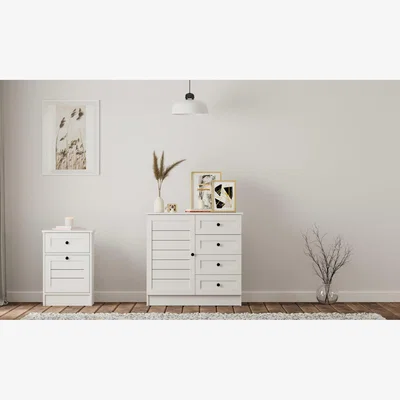 The Range VENICE 1 Door 4 Drawer Sideboard Cabinet - White