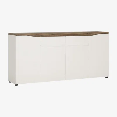 The Range Jonas & James Louisiana Four Door Two Drawer Sideboard - Alpine White and Oak