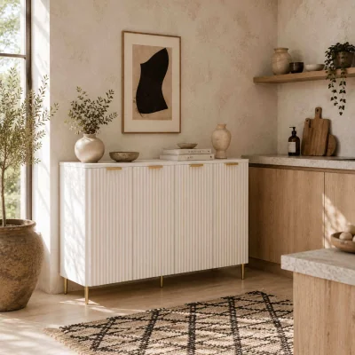 The Range Vinotti 4-Door White Sideboard 120x40x90 cm