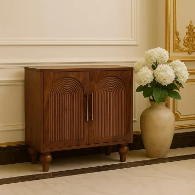 The Range Solid Wood Arco Groove Sideboard - Brown