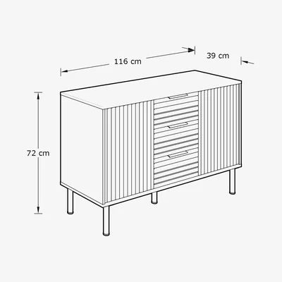 The Range Nervata Sideboard - Black