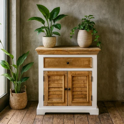 The Range Alington Solid Mango Wood Sideboard 1 Drawer 2 Doors Natural - Brown