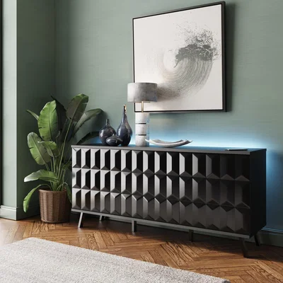 The Range Elevate 3 door sideboard Black - Black