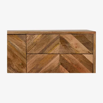 The Range Mango Wood Sideboard with Three Drawers and One Cabinet - Oak Finish