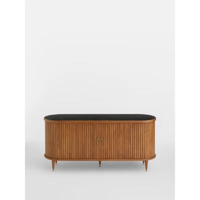 Soho Home Nora Tambour Sideboard, Oak and Dark Marble