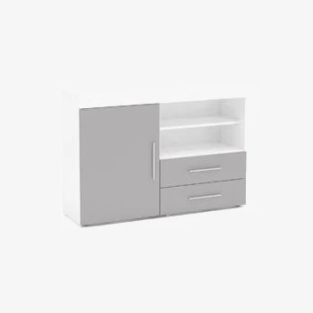 Teddy Beau Birlea Edgeware 1 Door 2 Drawer Sideboard White & Grey