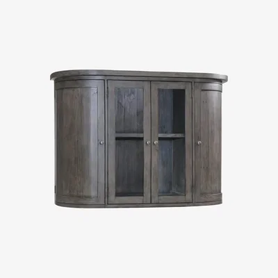 Teddy Beau Rowico Aylesbury Grey Ash Hutch For Sideboard With 2 Glass Doors