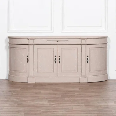 Teddy Beau Maison Reproductions Distressed Buffet Sideboard / Cream / Curved