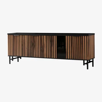 Vivense Zafira Sideboard, Dark Wood & Black