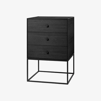 Amara By Lassen - Frame 49 3 Drawer Side Table - Black Stained Ash