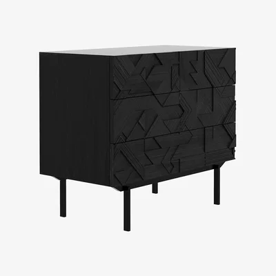 Amara Ethnicraft - Graphic Chest of Drawers - Teak Black