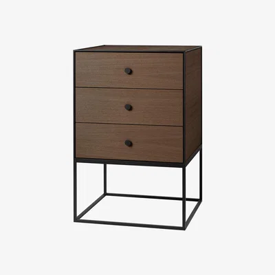 Amara By Lassen - Frame 49 3 Drawer Side Table - Smoked Oak