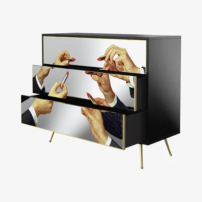 Amara Seletti wears Toiletpaper - Lipsticks Chest of Drawers - 3 Drawers