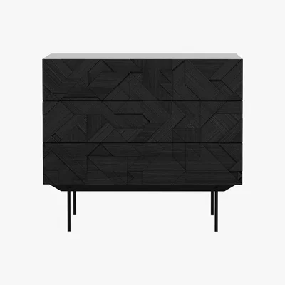 Amara Ethnicraft - Graphic Chest of Drawers - Teak Black