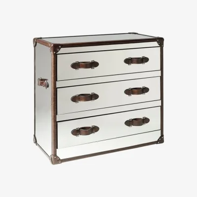 Andrew Martin Howard Chest Of Drawers Steel/Leather, Chest Of Drawers - Andrew Martin