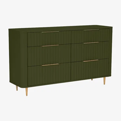 Barker and Stonehouse Olivia 6 Drawer Wide Chest Metal | Barker & Stonehouse