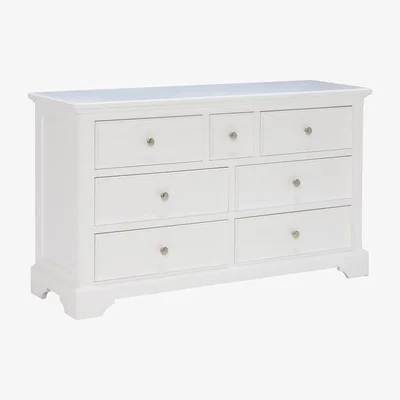 Barker and Stonehouse Medway 3 Over 4 Drawer Chest, White Wood | Barker & Stonehouse