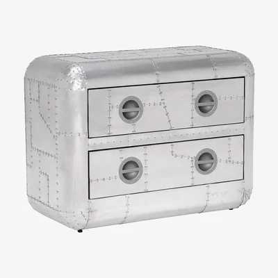 Barker and Stonehouse Timothy Oulton Aviator Blackhawk Medium Chest Metal | Barker & Stonehouse