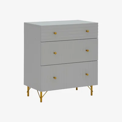 Barker and Stonehouse Verity 3 Drawer Chest, Grey Mahogany Wood | Barker & Stonehouse