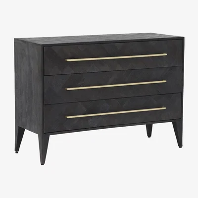 Barker and Stonehouse Onyx 3 Drawer Wide Chest
